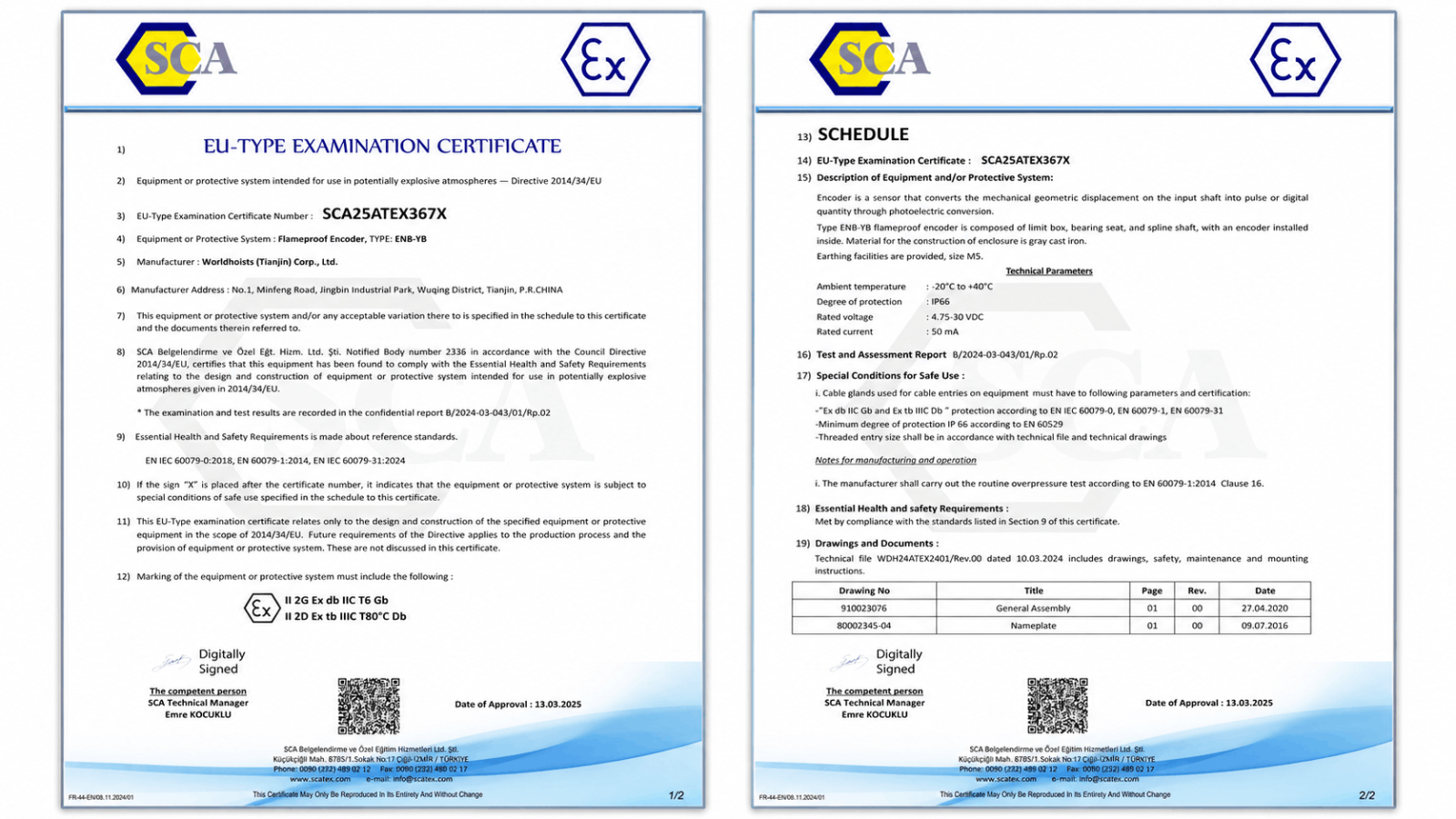06 Explosion-proof Electric Control Box H-BXP01- EU-Type Examination Certificate and Annexes SCA24AT