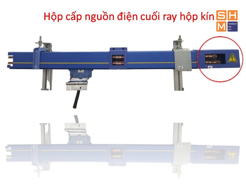 Hộp cấp nguồn điện cuối ray hộp kín - 1