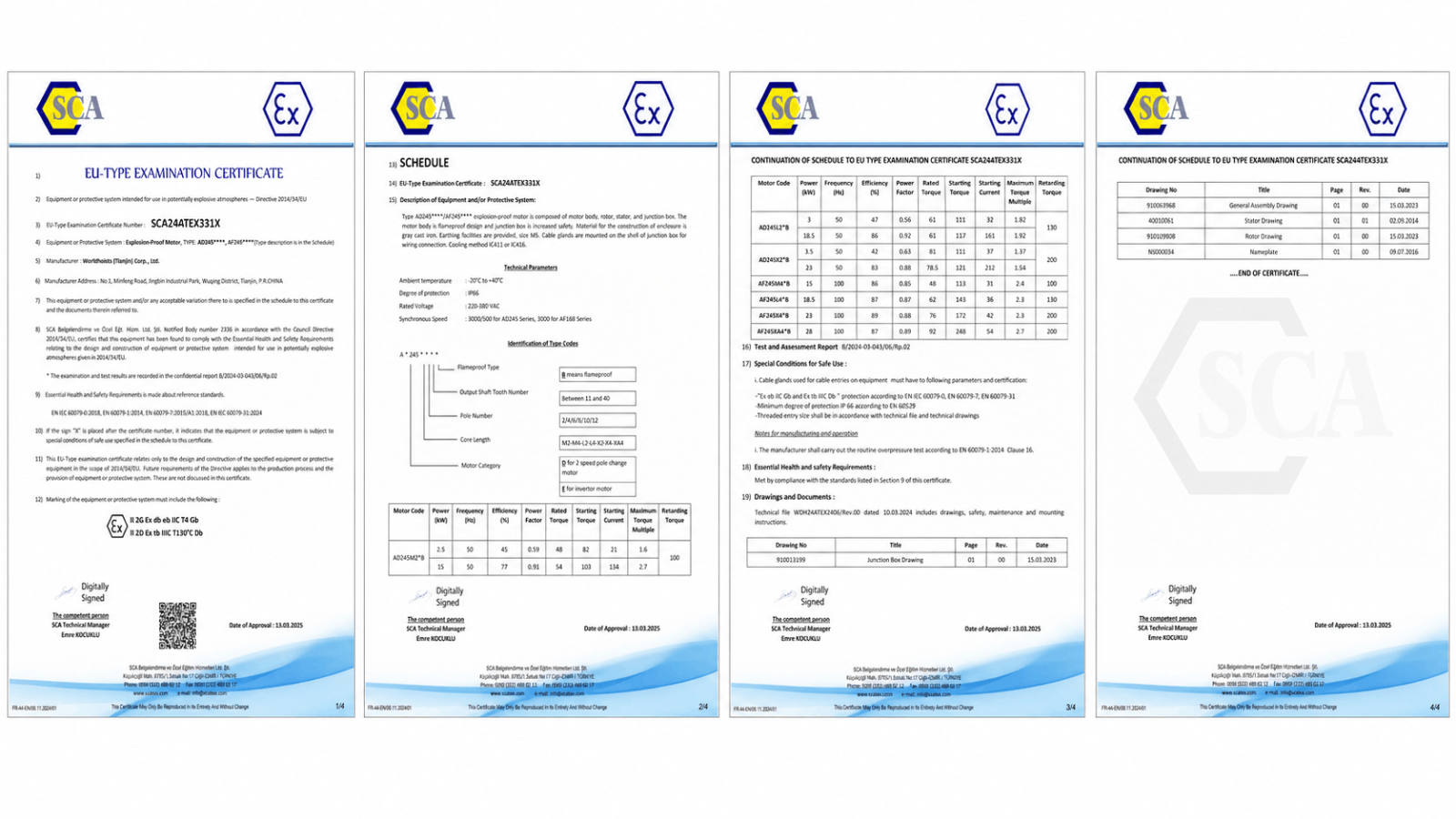AF168 EU-Type Examination Certificate and Annexes SCA24ATEX330X (2025.3.13-2035.3