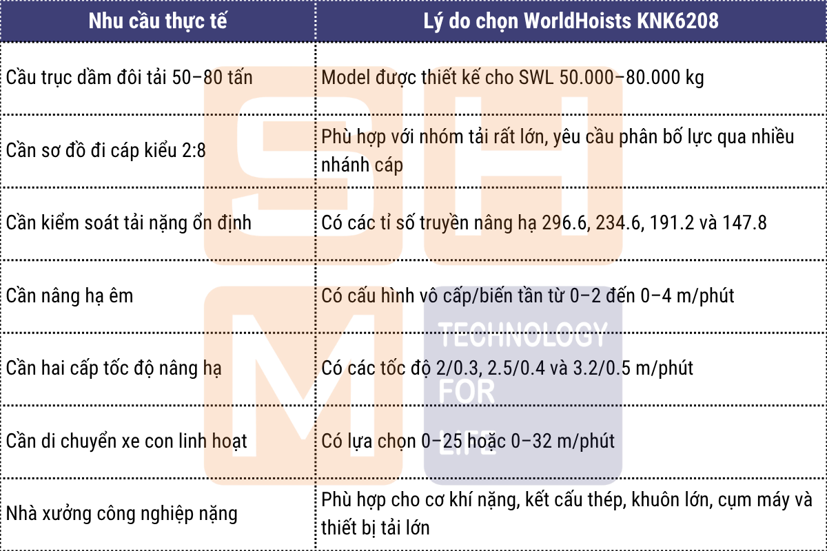 Khi nào nên chọn WorldHoists KNK6208