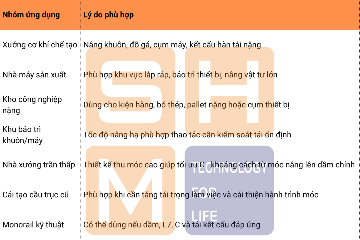 Ứng dụng phù hợp tại Việt Nam - WorldHoist KNH4104-12.5t