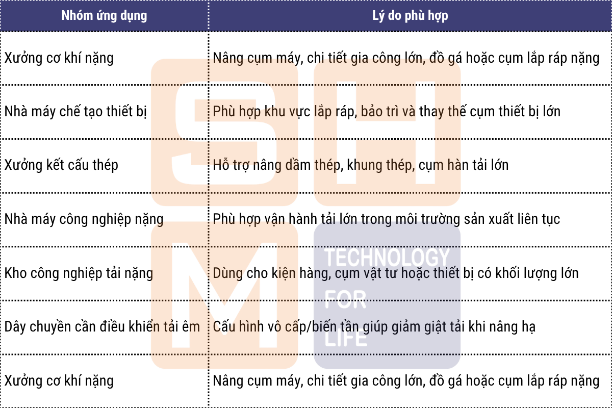 Ứng dụng phù hợp tại Việt Nam - pa lăng dầm đôi WorldHoists KNK6204-1