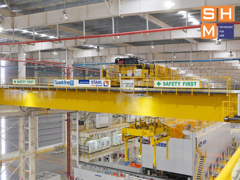 SHM với hơn 10 năm kinh nghiệm trong lĩnh vực thi công, lắp đặt cầu trục dầm đôi 150 tấn