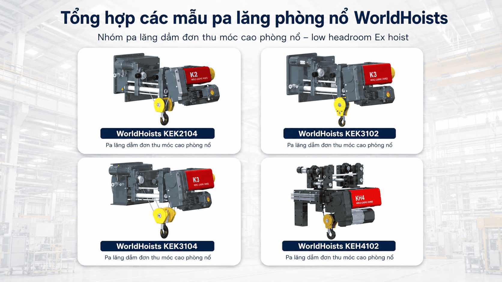 Các dòng pa lăng phòng nổ WorldHoists